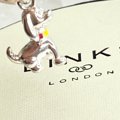 Links of London Happy Dog Charm with a Colourful Collar Charm
