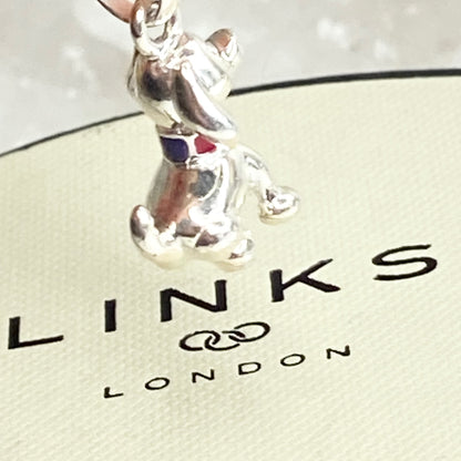 Links of London Happy Dog Charm with a Colourful Collar Charm