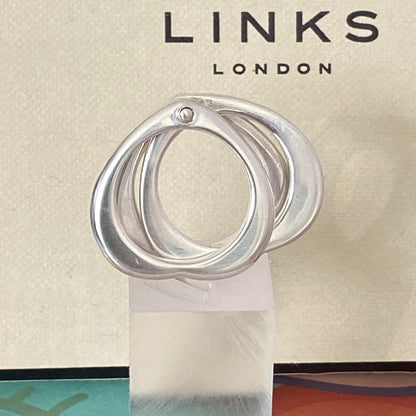 Links of London Silver Love Note Heart Ring Size N