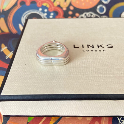 Links of London Silver Love Note Heart Ring Size N