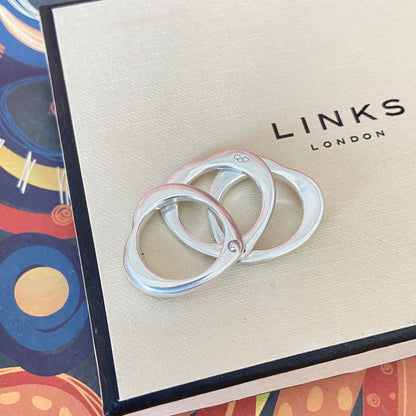 Links of London Silver Love Note Heart Ring Size N
