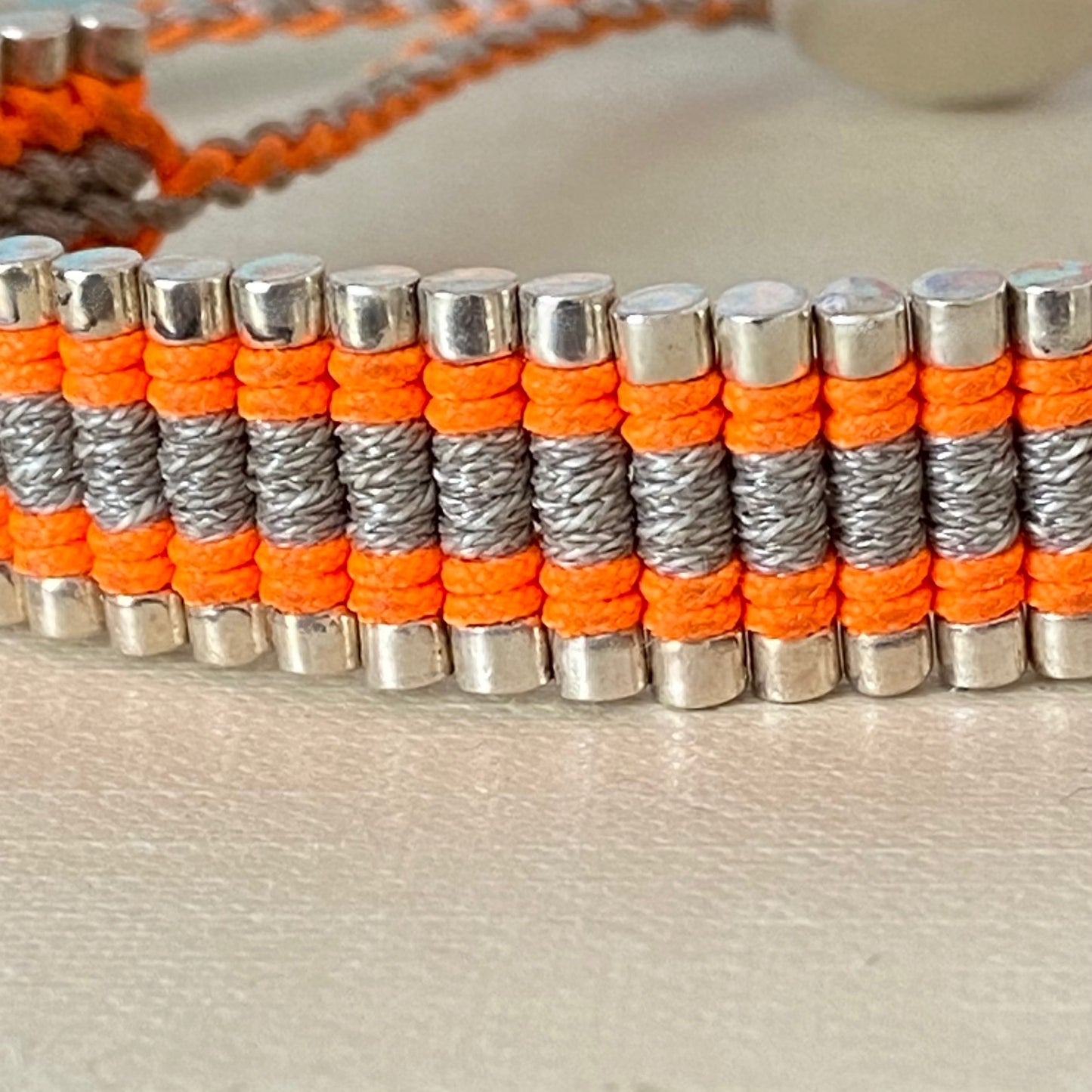 Links of London  Orange and Grey Friendship Bracelet