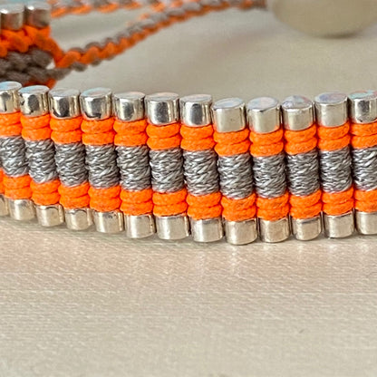 Links of London  Orange and Grey Friendship Bracelet