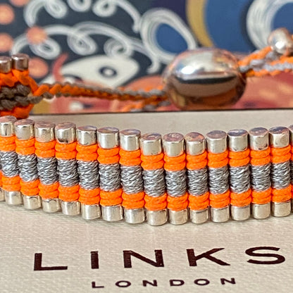 Links of London  Orange and Grey Friendship Bracelet