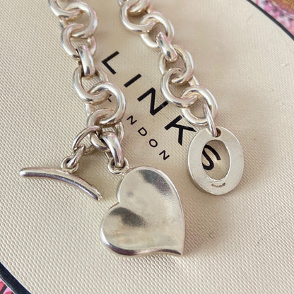 Signature Links of London Necklace & Silver Heart. 89g. 46cm