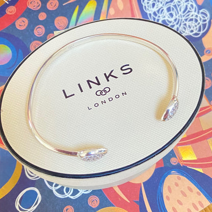 Links of London Leaf  Cuff Bracelet with crystals New!