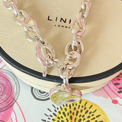 Signature Links of London Necklace Silver Heart. 43.5cm