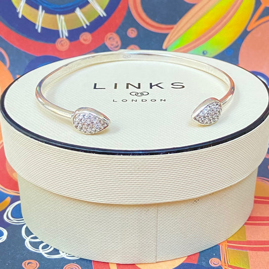 Links of London Leaf  Cuff Bracelet with crystals New!