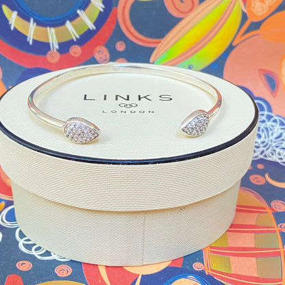 Links of London Leaf  Cuff Bracelet with crystals New!