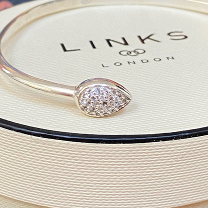 Links of London Leaf  Cuff Bracelet with crystals New!