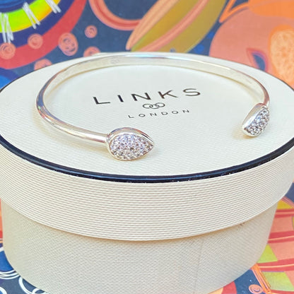 Links of London Leaf  Cuff Bracelet with crystals New!