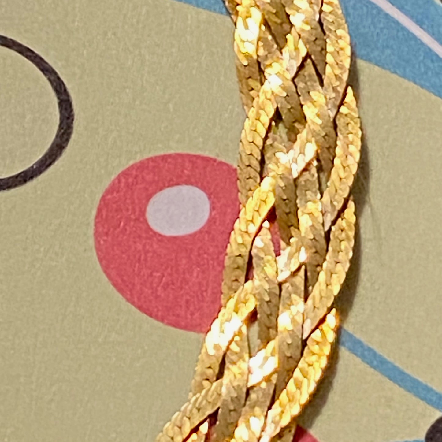 Italy 925 Gold Plated 6 Strand Braided Woven Herringbone chain Bracelet