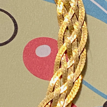 Italy 925 Gold Plated 6 Strand Braided Woven Herringbone chain Bracelet