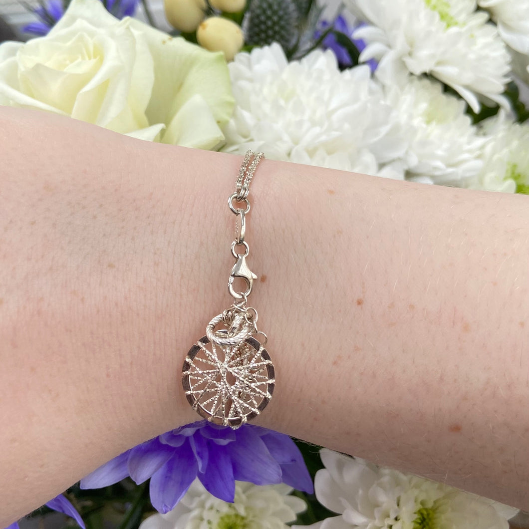 Links of London Authentic Sterling Silver Dream Catcher Bracelet - 19cm