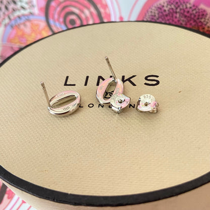 Links of London classic Sterling Silver Oval Stud Earrings.
