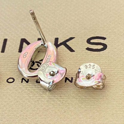 Links of London classic Sterling Silver Oval Stud Earrings.