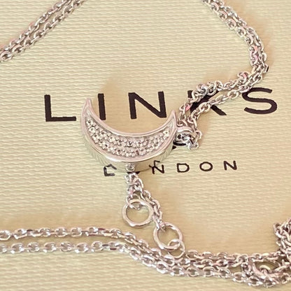 Links of London White Sapphire Moon Crescent Necklace