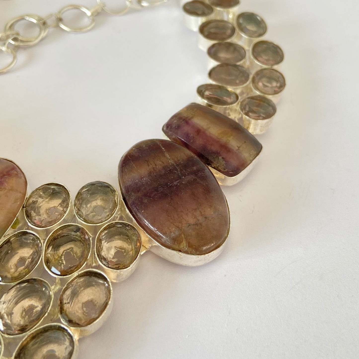 Stunning Fluorite Rainbow Crystal Gemstone Necklace