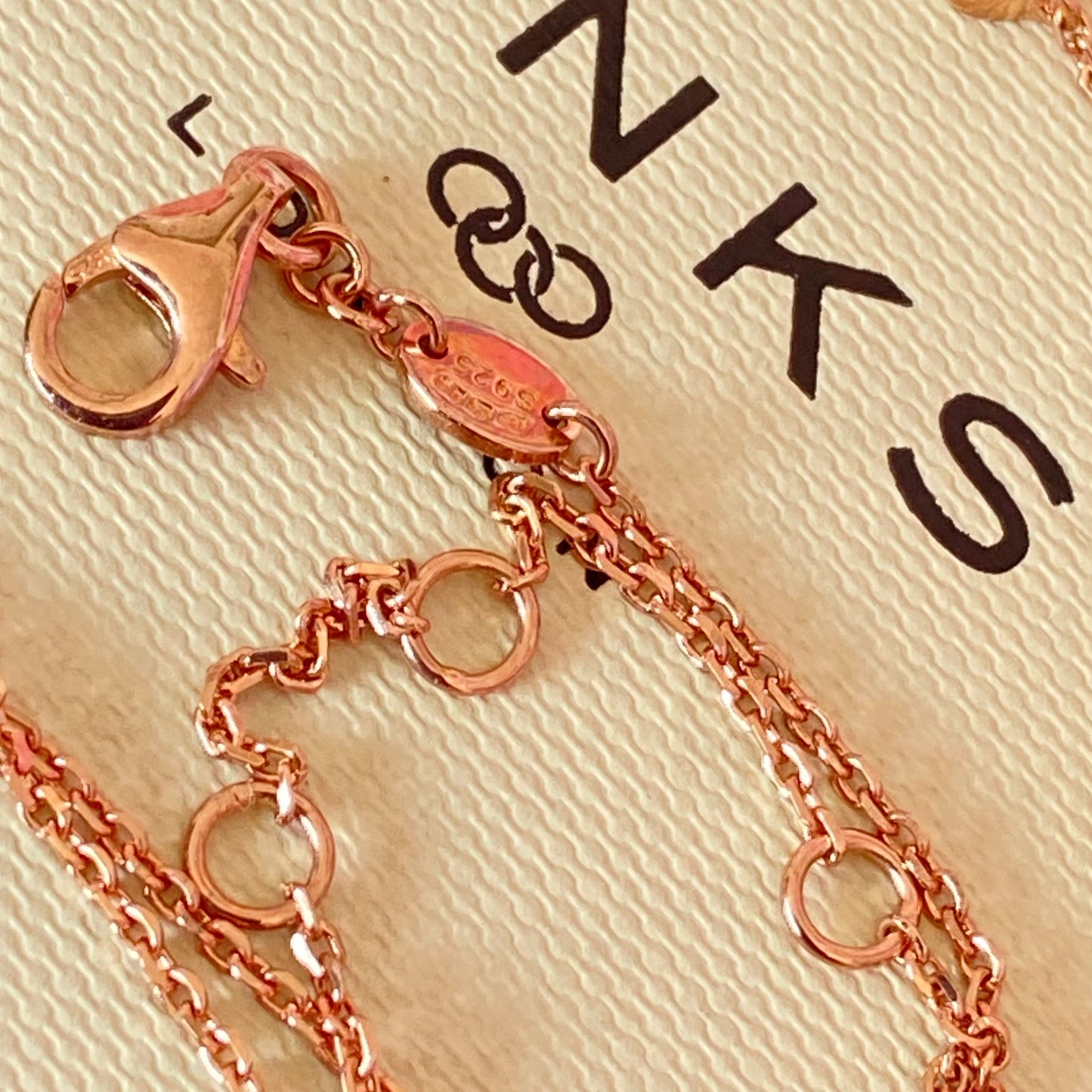 New! Links Of London Love Knot Necklace with Clear Topaz Stone