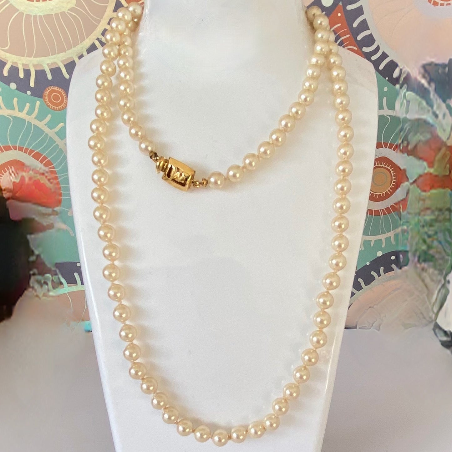 Monet single row faux pearls, vintage costume jewellery