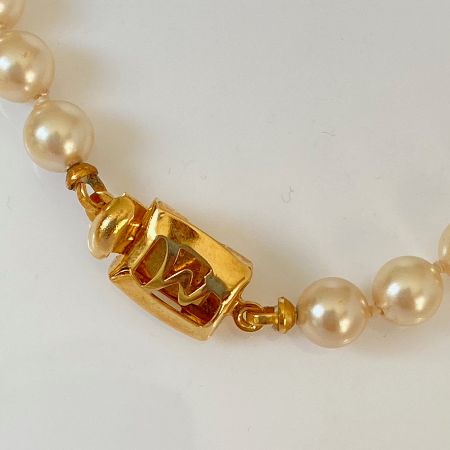 Monet single row faux pearls, vintage costume jewellery