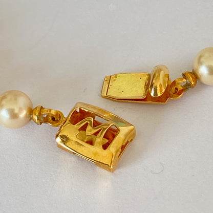 Monet single row faux pearls, vintage costume jewellery