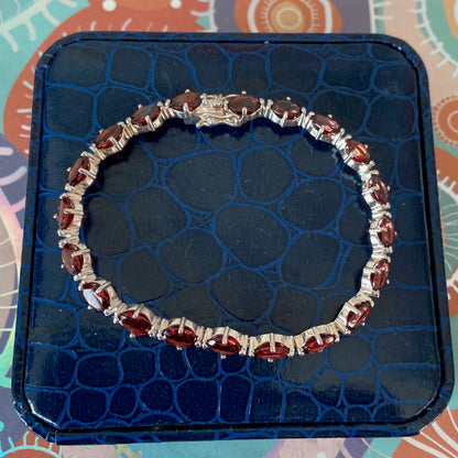 QVC Garnet Sterling Silver Tennis bracelet