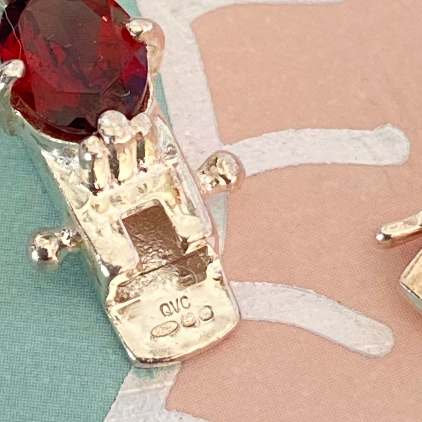 QVC Garnet Sterling Silver Tennis bracelet