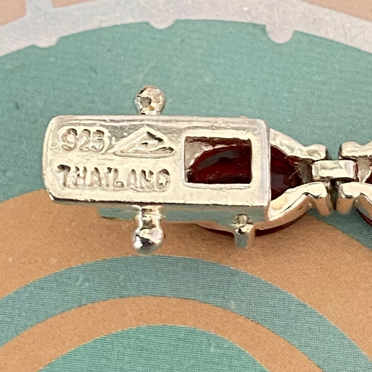 QVC Garnet Sterling Silver Tennis bracelet