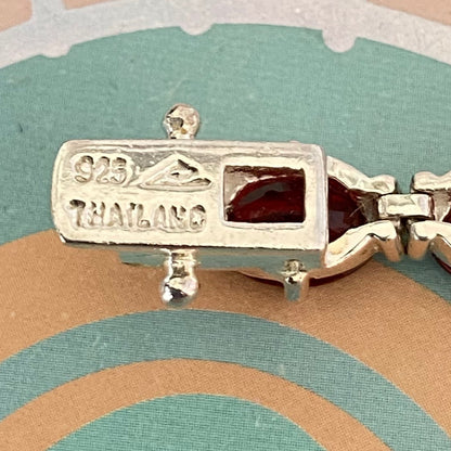QVC Garnet Sterling Silver Tennis bracelet