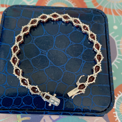 QVC Garnet Sterling Silver Tennis bracelet