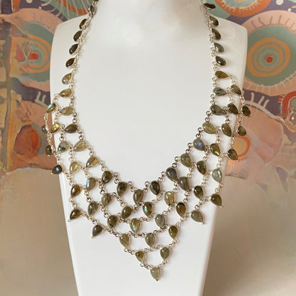 Labradorite tear drop necklace