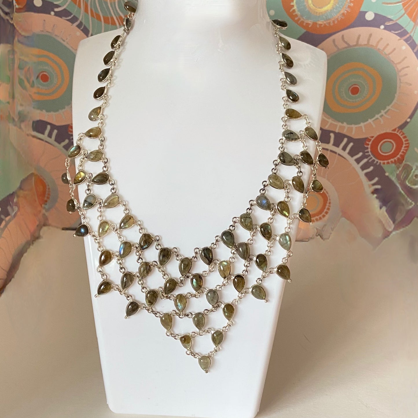 Labradorite tear drop necklace