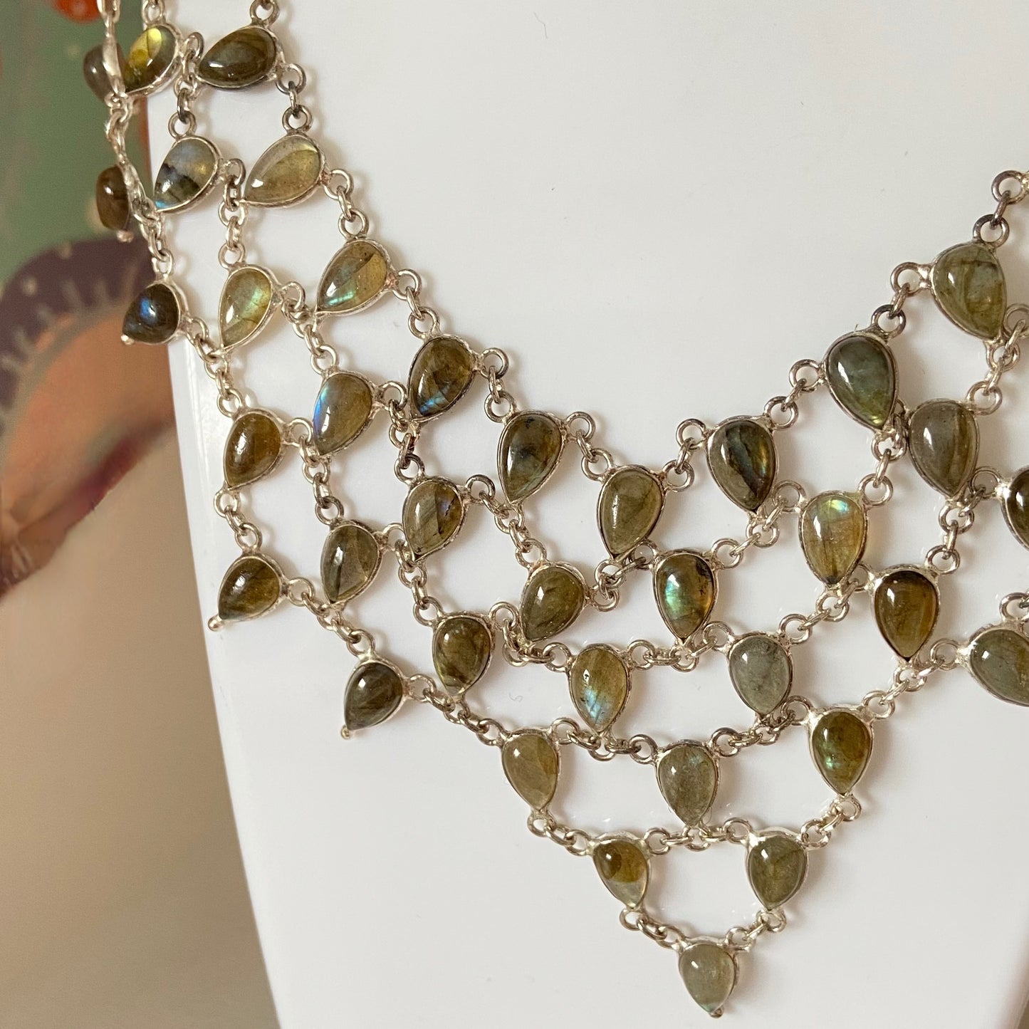 Labradorite tear drop necklace