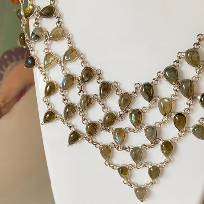 Labradorite tear drop necklace