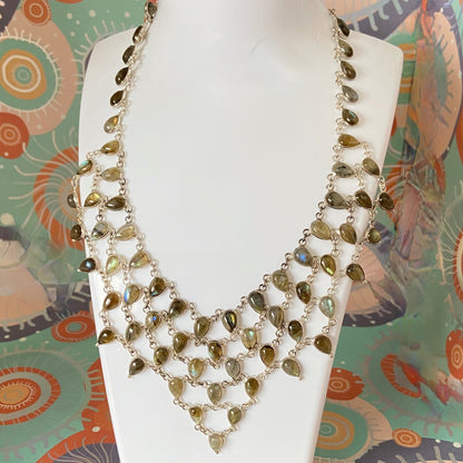 Labradorite tear drop necklace