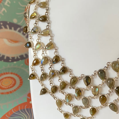 Labradorite tear drop necklace