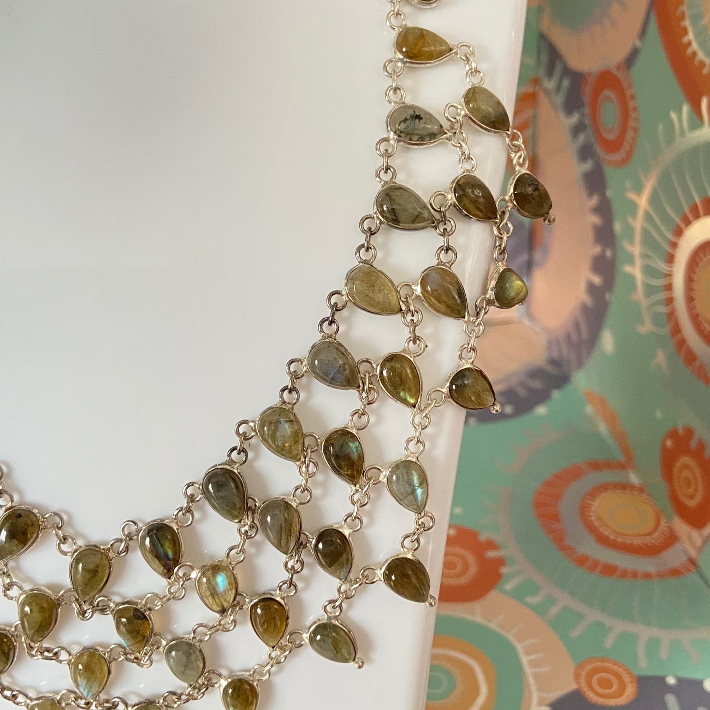 Labradorite tear drop necklace