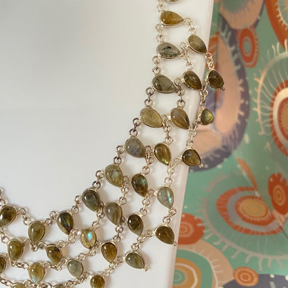 Labradorite tear drop necklace