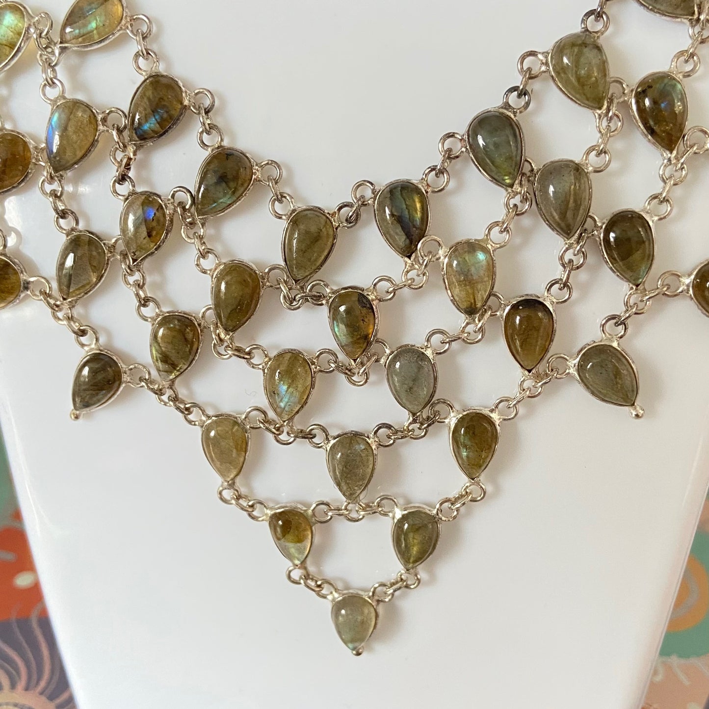 Labradorite tear drop necklace