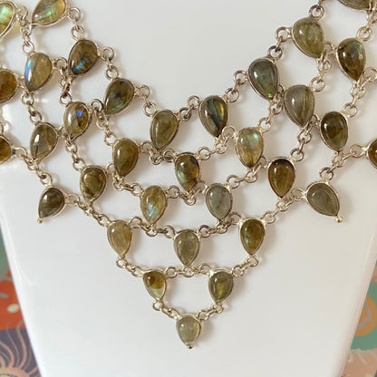 Labradorite tear drop necklace