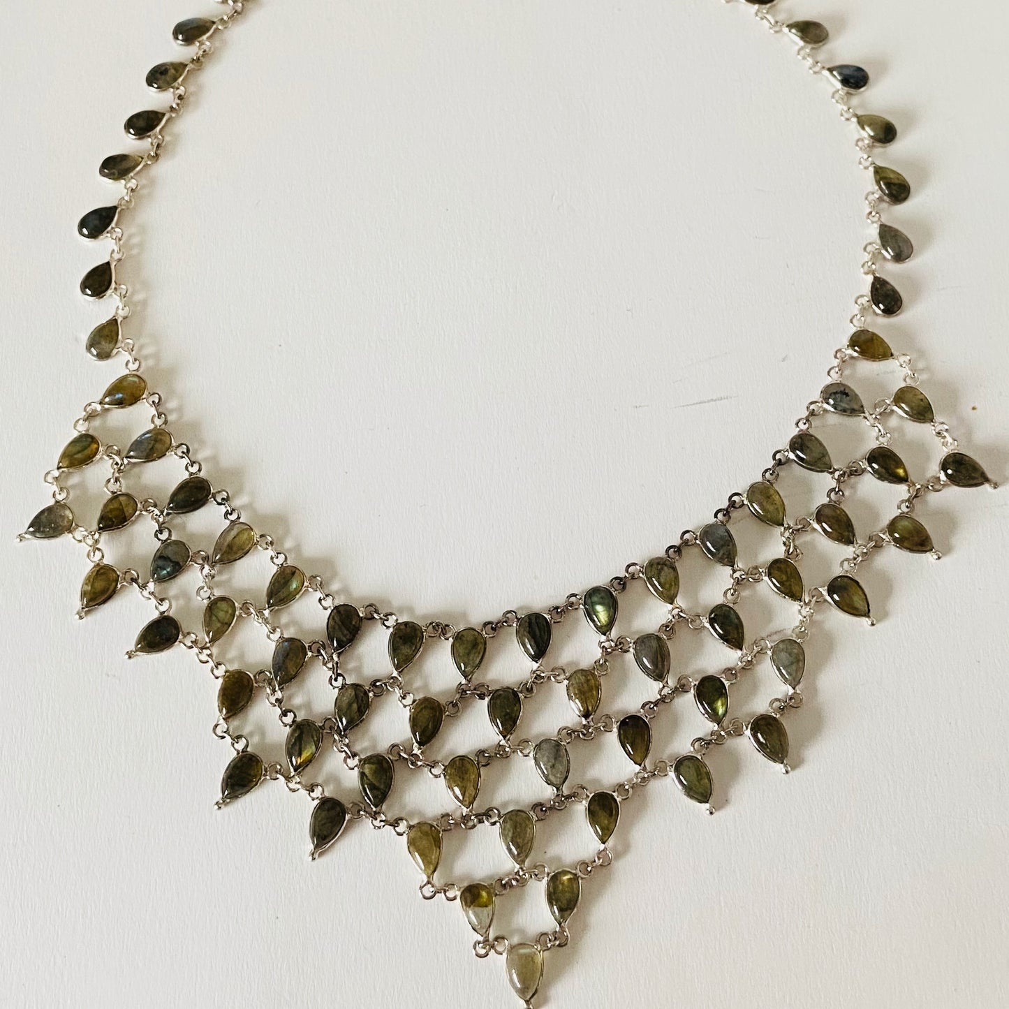 Labradorite tear drop necklace