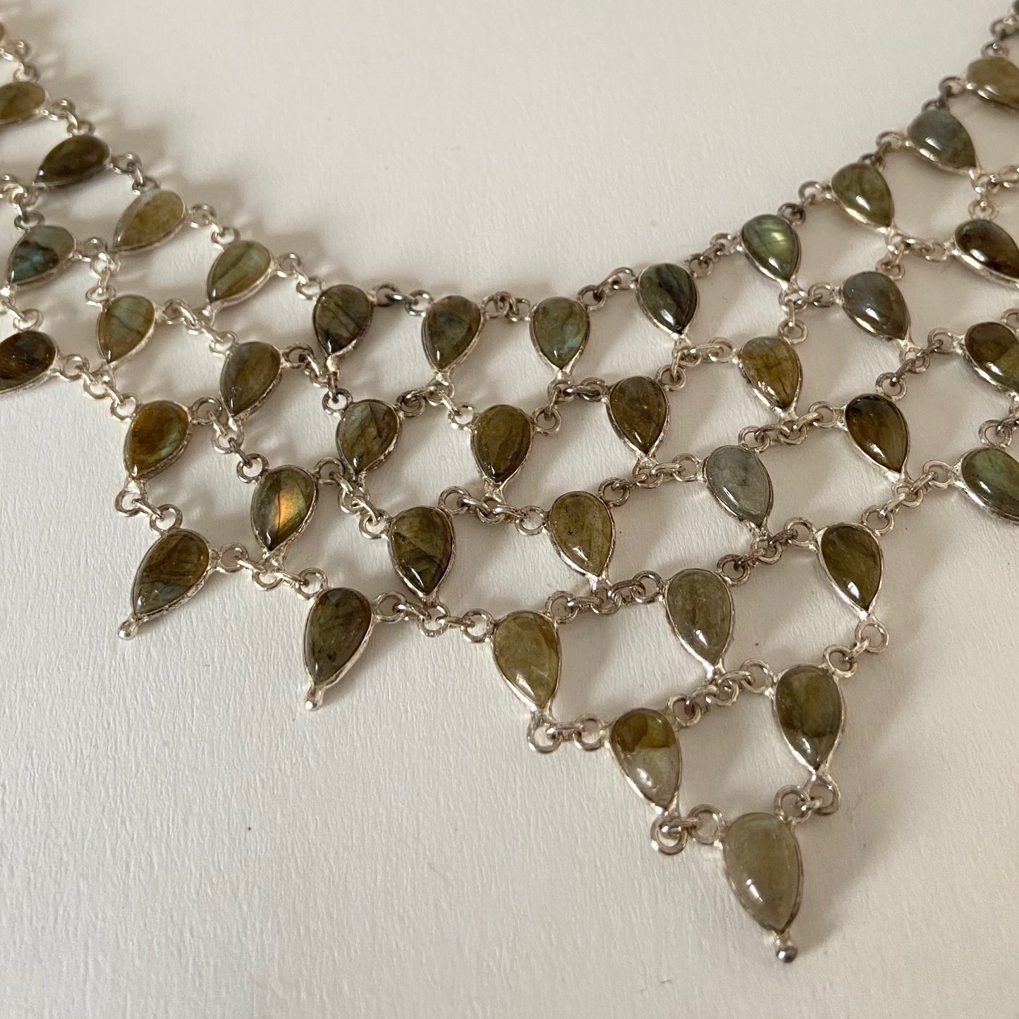 Labradorite tear drop necklace