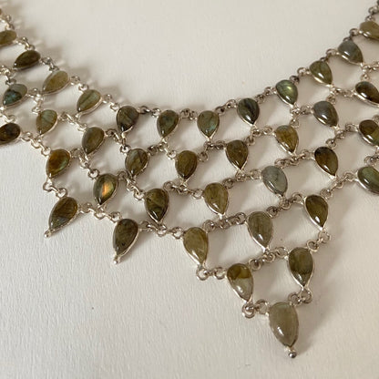 Labradorite tear drop necklace