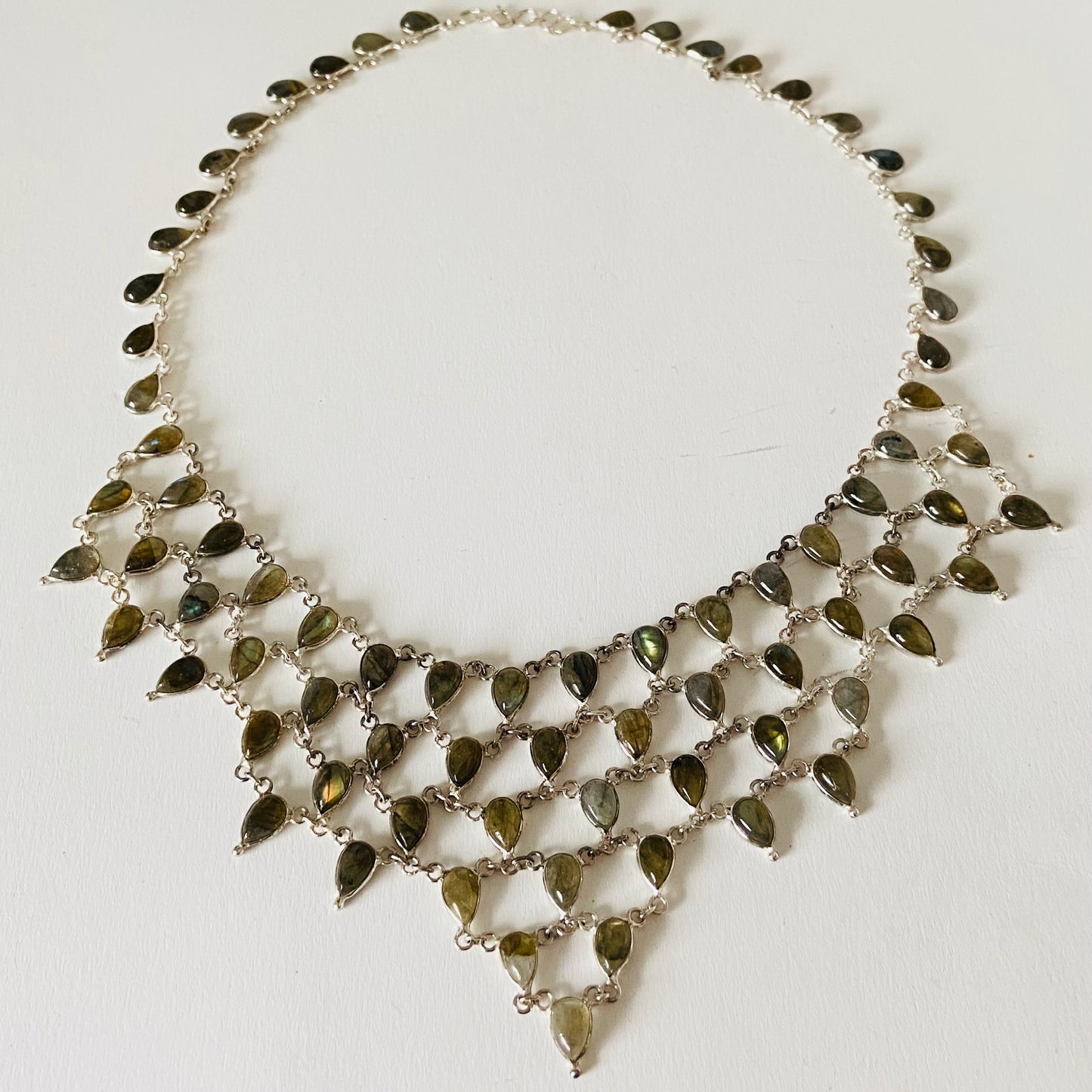 Labradorite tear drop necklace