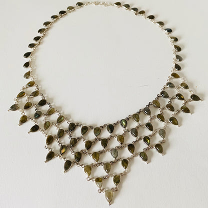 Labradorite tear drop necklace