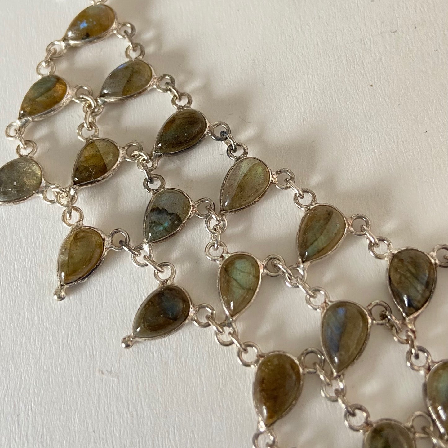 Labradorite tear drop necklace