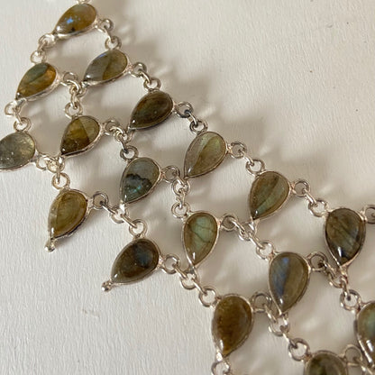 Labradorite tear drop necklace