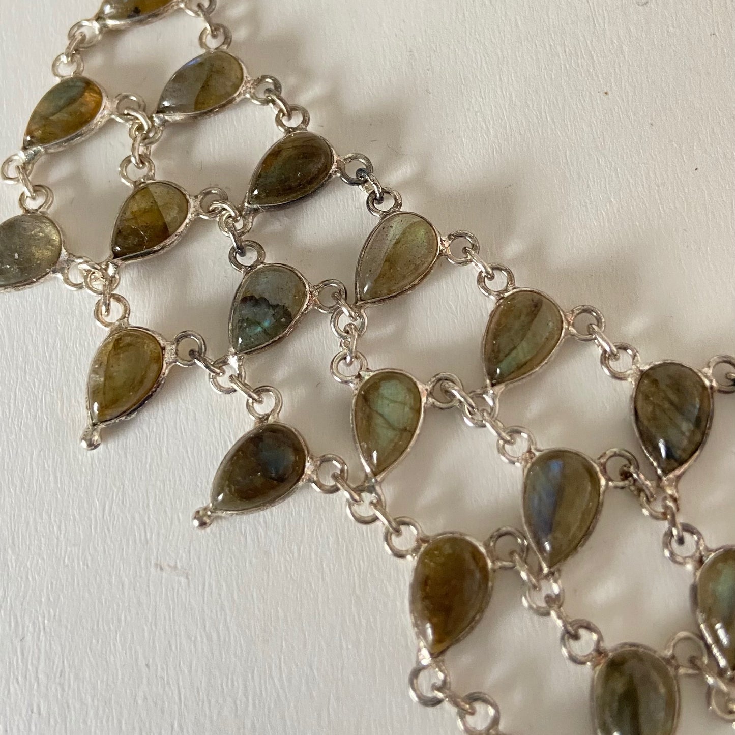 Labradorite tear drop necklace