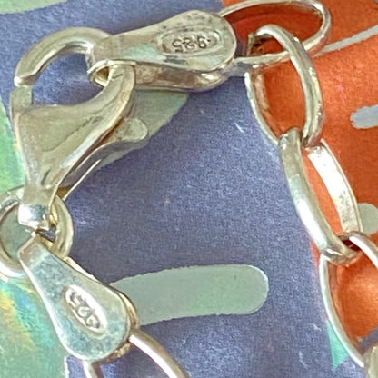 Sterling Silver Belcher chain with a Large Pink Crystal Cross